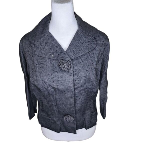 Vintage 50s De Pinna 3 Pce Suit Dress Womens S Gray Boucle - Picture 10 of 16